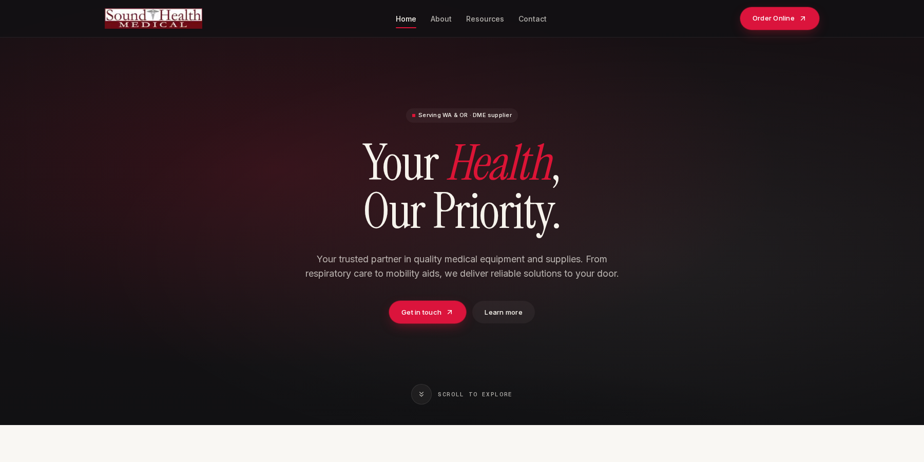 Sound Health Medical website desktop view